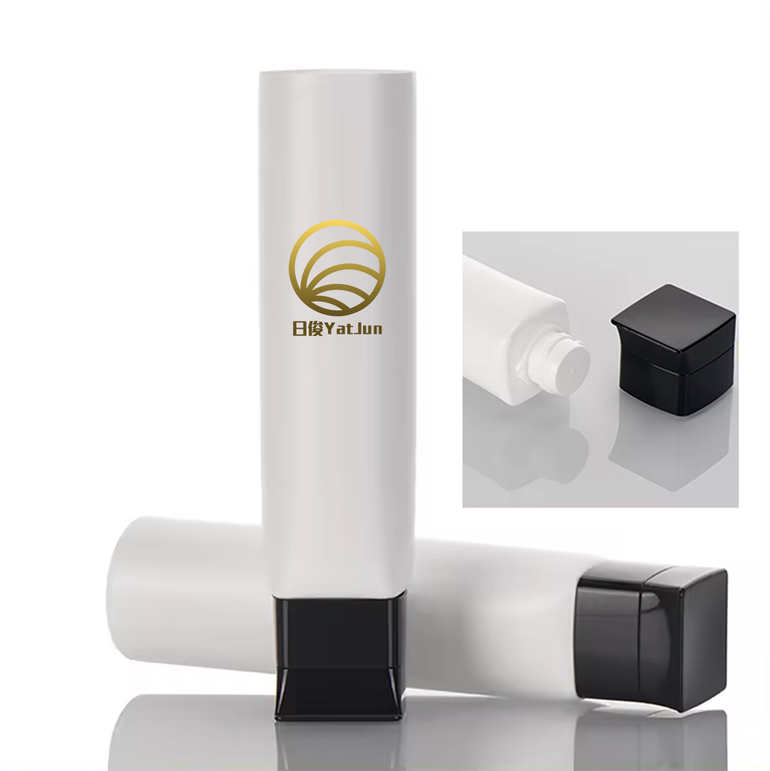 100g Empty Face Cream Cosmetic Plastic Packaging Square Tube with Square Flip top Cap High Grade 