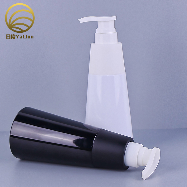 200ml 350ml White PET shampoo Plastic Bottle Black with Pump Cap in ...